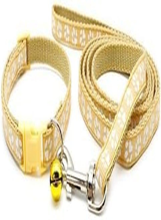 KsPups Pet Nylon Paw Printed Collar and Leash Set - Adjustable and Breathable Puppy Collar and Leash Set with Loudly Bell, Quick Release Clip Leash for Dogs Pack of-1 (Multicolor) - Image 2